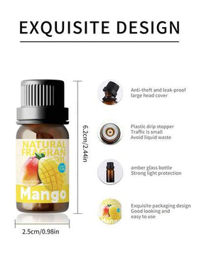 EMBRACEX. زيت عطري أساسي برائحة المانجو 10 مل، مصنوع من مستخلص المانجو النقي، رائحة دائمة، عطر صيفي للنساء، معطر سيارة، موزع عطري، عطر سائل، زيت موزع عطري، منتج عطري منزلي، هدية مبتكرة، زيت أساسي، عطر منزلي - قابل للذوبان في الماء