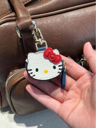 SANRIO 1 قطعة قلادة بشكل جميل، يمكن أن تحتوي على عملات معدنية وسماعات الأذن. فريدة وجذابة، مناسبة كديكور للسيارة، تعليقة للحقيبة، تعليقة للحقيبة الظهرية، إكسسوار للحقيبة المائلة، سلسلة مفاتيح، وكذلك هدية شخصية للأطفال، عيد الميلاد، العودة إلى المدرسة، هدي