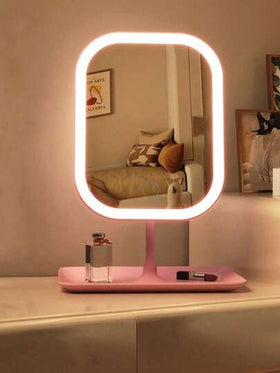 مرآة مكياج بإضاءة LED، مرآة مكياج محمولة، مرآة مكياج ثلاثية الأوضاع بتحكم لمسي، قابلة للطي، مرآة غرفة نوم، مرآة مكياج للسفر، هدية للنساء في عيد الميلاد وعيد الهالوين، ديكور منزلي خريفي، مكياج، مرآة تجميل، مرآة صغيرة، مرآة يدوية، سعر معقول، هدية عيد الميلا