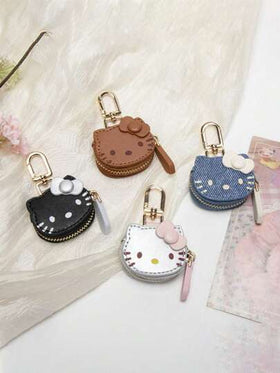 SANRIO 1 قطعة قلادة بشكل جميل، يمكن أن تحتوي على عملات معدنية وسماعات الأذن. فريدة وجذابة، مناسبة كديكور للسيارة، تعليقة للحقيبة، تعليقة للحقيبة الظهرية، إكسسوار للحقيبة المائلة، سلسلة مفاتيح، وكذلك هدية شخصية للأطفال، عيد الميلاد، العودة إلى المدرسة، هدي