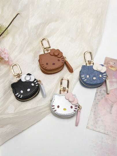 SANRIO 1 قطعة قلادة بشكل جميل، يمكن أن تحتوي على عملات معدنية وسماعات الأذن. فريدة وجذابة، مناسبة كديكور للسيارة، تعليقة للحقيبة، تعليقة للحقيبة الظهرية، إكسسوار للحقيبة المائلة، سلسلة مفاتيح، وكذلك هدية شخصية للأطفال، عيد الميلاد، العودة إلى المدرسة، هدي