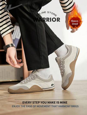 WARRIOR أحذية رياضية للرجال ذات طراز محارب، خفيفة الوزن ومريحة للارتداء في فصلي الخريف والشتاء، تصميم بسيط وأنيق، مناسبة للارتداء طوال العام، مقاومة للتآكل والاستخدام اليومي الطويل، أحذية تدريب وركض مبطنة بطبقة عازلة للحرارة