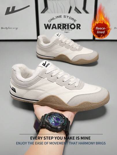 WARRIOR أحذية رياضية للرجال ذات طراز محارب، خفيفة الوزن ومريحة للارتداء في فصلي الخريف والشتاء، تصميم بسيط وأنيق، مناسبة للارتداء طوال العام، مقاومة للتآكل والاستخدام اليومي الطويل، أحذية تدريب وركض مبطنة بطبقة عازلة للحرارة