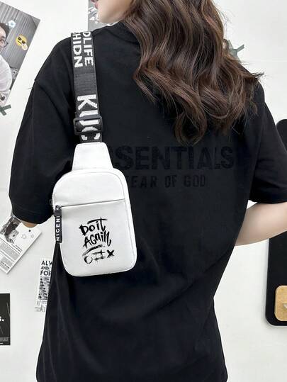 peach tree حقيبة مربعة صغيرة للرجال، حقيبة كتف للرجال، حقيبة خصر للرجال، حقيبة كتف للرجال