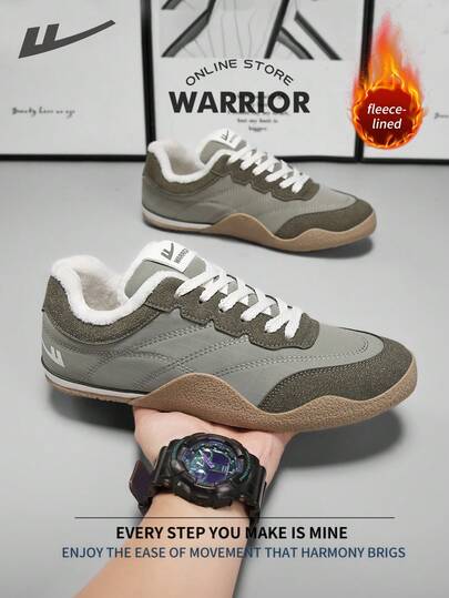 WARRIOR أحذية رياضية للرجال ذات طراز محارب، خفيفة الوزن ومريحة للارتداء في فصلي الخريف والشتاء، تصميم عصري وأنيق، قابلة للارتداء طوال العام، مقاومة للتآكل والاستخدام اليومي، أحذية تدريب وركض مبطنة بطبقة عازلة للحرارة
