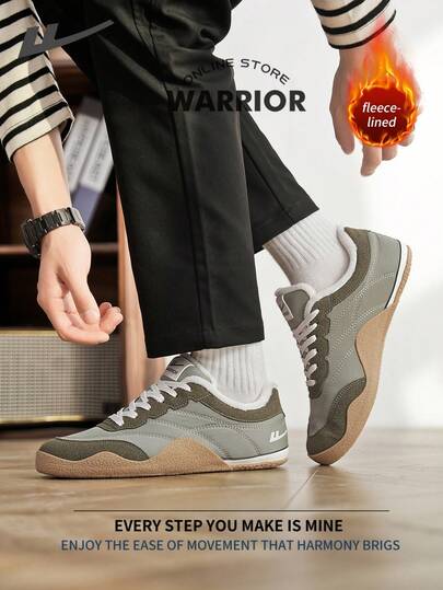 WARRIOR أحذية رياضية للرجال ذات طراز محارب، خفيفة الوزن ومريحة للارتداء في فصلي الخريف والشتاء، تصميم عصري وأنيق، قابلة للارتداء طوال العام، مقاومة للتآكل والاستخدام اليومي، أحذية تدريب وركض مبطنة بطبقة عازلة للحرارة
