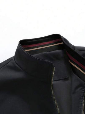 Manfinity Homme معطف رياضي طويل الأكمام للرجال للاستخدام اليومي والخارجي، خريفي