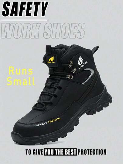 بوت ذات أطراف فولاذية للرجال - بوت عمل ناعمة ومتينة | بوت سلامة مريحة وقوية ذات نعل مطاطي للنساء - بوت عمل مانعة للانزلاق للمواقع الإنشائية والبستنة والمستودعات والصيانة اليومية والتدريب والأحذية الرياضية - مقاومة للصدمات والتأثير بوت عمل للورش الإنشائية