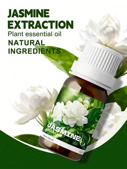 EMBRACEX. زيت الياسمين الأساسي 10مل، 100% زيت ياسمين نقي، مناسب لجهاز تبخير العطور، صناعة الصابون DIY، اليوغا المنزلي، يخلق رائحة رومانسية، 100% طبيعي، نباتي، مجموعة هدايا