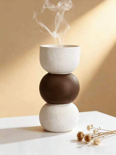 موزع عطر راتنجي أنيق باللونين الأسود والأبيض، مناسب لديكور المنزل والمكتب والأعياد والرياضة والغرفة المعيشية والعودة إلى المدرسة والتخرج والهدايا التذكارية وعيد الحب وهدايا النساء والزفاف (لا يتطلب كهرباء)