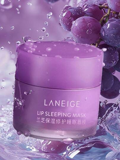 Laneige 20 جرام قناع نوم للشفاه (نكهة العنب)، مغذي ومرطب عميق ويعالج الشفاه الجافة والمتقشرة. يزيل بلطف تقشير الشفاه، ويضيء لون الشفاه، ويترك الشفاه ناعمة وملساء ومنعشة. مناسب للاستخدام في الليل. | مستحضرات تجميل كورية ، مكياج كوري