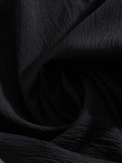 SHEIN Elenzya جمبسوت قصيرة مرنة للنساء ذوات الأحجام الكبيرة مع ألواح شفافة وياقة مكشكشة وسحاب جانبي في الخصر وأكمام قصيرة، أنيقة للتنقل والارتداء اليومي العادي