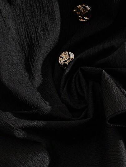 SHEIN Elenzya جمبسوت قصيرة مرنة للنساء ذوات الأحجام الكبيرة مع ألواح شفافة وياقة مكشكشة وسحاب جانبي في الخصر وأكمام قصيرة، أنيقة للتنقل والارتداء اليومي العادي