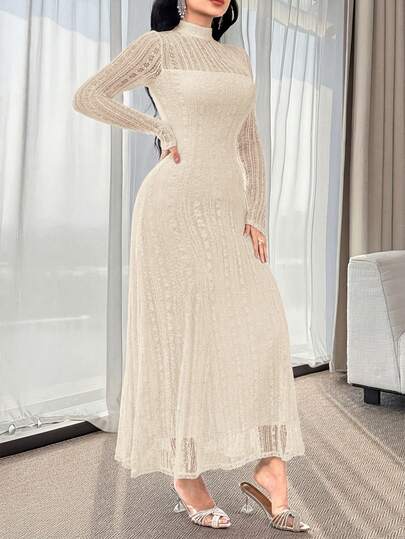Modelyn فستان أنيق بأكمام طويلة وقصة A للنساء