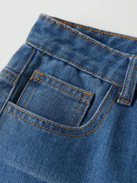 SHEIN MOD جينز نسائي كاجوال للاستخدام اليومي مغسول مع جيوب مائلة، قصة فضفاضة، مناسب للصيف والأعياد والربيع، كوستيوم كرنفال للنساء، ذو خصر عالي وساق واسعة، مغسول بلون باهت، بقصة فضفاضة للاستخدام اليومي