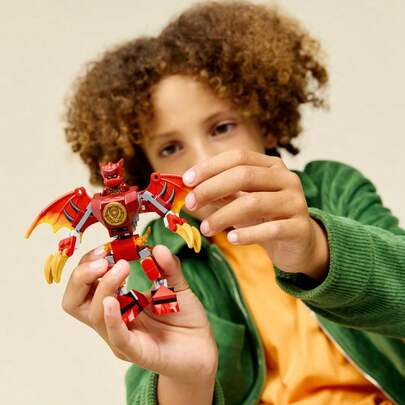 LEGO طقم بناء ميكانيكي تنين كاي من ليغو نينجاغو، لعبة بناء للأولاد والبنات والأطفال من عمر 6 سنوات فما فوق - تمثال تنين قابل للحركة و3 شخصيات مصغرة للعب التمثيلي - فكرة هدية لأعياد الميلاد - 71851