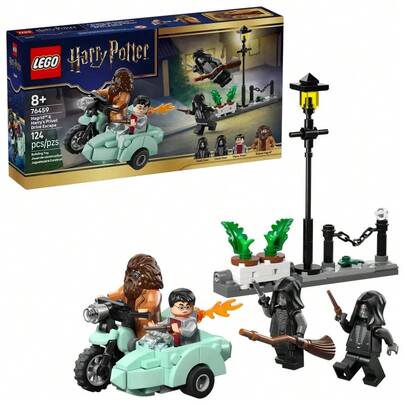 LEGO لعبة بناء ليغو هاري بوتر هاغريد وهاري يهربان من بريفيت درايف - لعبة تظاهر للأولاد والبنات، من عمر 8 سنوات فما فوق - مع دراجة نارية هاغريد المصغرة و4 شخصيات مصغرة - هدية لأعياد الميلاد - 76459
