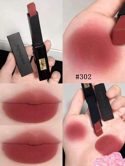 Yves Saint Laurent أحمر شفاه سفر بحجم رفيع 1.2 جرام/0.04 أونصة، مخطط باللون الأسود #302