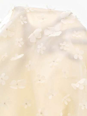 SHEIN رمضان فستان فضفاض أنيق للفتيات المراهقات بياقة عالية بدون أكمام، مزين بشبكة زهرية ثلاثية الأبعاد وبتنورة مكسرة