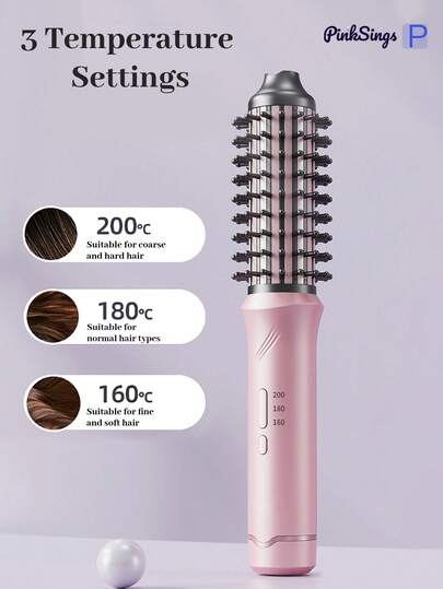 PinkSings مشط كهربائي قابل للشحن، مصفف للحجم، فرشاة كهربائية، مكواة تجعيد ذاتية، مكواة تجعيد سعة كبيرة، فرشاة تمليس لاسلكية