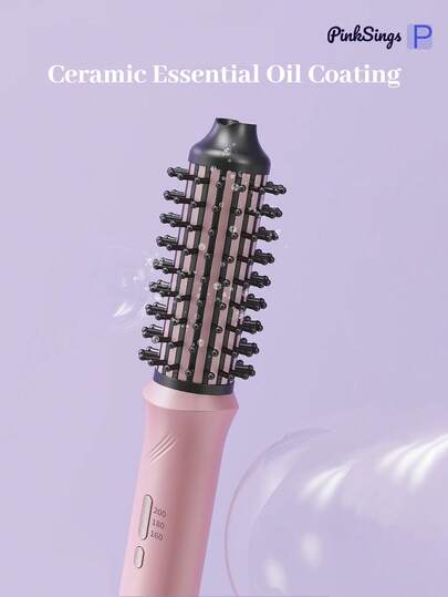 PinkSings مشط كهربائي قابل للشحن، مصفف للحجم، فرشاة كهربائية، مكواة تجعيد ذاتية، مكواة تجعيد سعة كبيرة، فرشاة تمليس لاسلكية