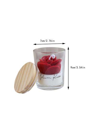 Joivida شمعة معطرة على شكل وردة، شمع معطر على شكل زجاجي، عنصر ديكور منزلي، هدية عيد الحب والزفاف والخطوبة