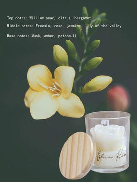Joivida شمعة معطرة على شكل وردة، شمع معطر على شكل زجاجي، عنصر ديكور منزلي، هدية عيد الحب والزفاف والخطوبة