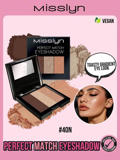 Misslyn لوحة ظلال العيون عالية الصبغة ثلاثية الألوان، سهلة الوضع والامتزاج لمكياج عيون حيوي. تشطيبات مطفأة ولامعة وبريقة تخلق إطلالات متعددة الأبعاد بطراز Y2K، مثالية للحفلات والشاطئ والسفر والعطلات والأنشطة الخارجية.