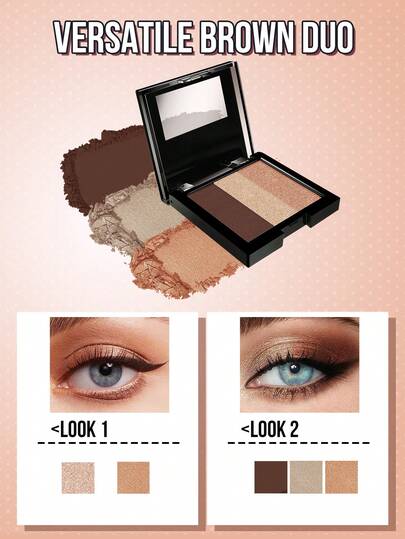 Misslyn لوحة ظلال العيون عالية الصبغة ثلاثية الألوان، سهلة الوضع والامتزاج لمكياج عيون حيوي. تشطيبات مطفأة ولامعة وبريقة تخلق إطلالات متعددة الأبعاد بطراز Y2K، مثالية للحفلات والشاطئ والسفر والعطلات والأنشطة الخارجية.