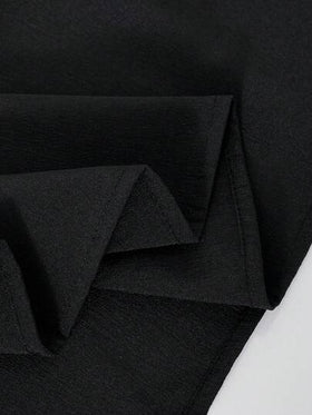 SHEIN فستان بناتي بقصة الكتف المنحرفة مع ربطة عقدة، من قماش منسوج باللون الأسود