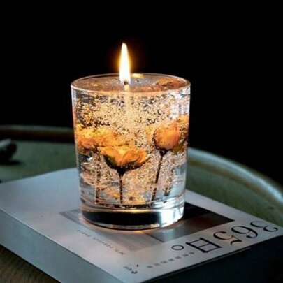 1 شمعة معطرة بالزيوت الأساسية والعطور الزهرية في كأس زجاجي، ديكور وهدية للغرفة، مدة الاحتراق تقريبًا 20 ساعة، 160 جرام/قطعة، هدية عيد، هدية حفلة، ديكور عيد، هدية عيد ميلاد، ديكور حفلة