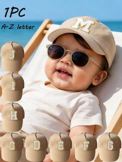 قبعة بيسبول للأطفال من A-Z 26 حرف، مناسبة للأطفال من سن 1-3 سنوات، قبعة شمس للخارج