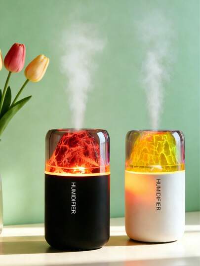 جهاز ترطيب على شكل بركان ملون سعة 180 مل، يعمل بالطاقة USB، له وضعان للتشغيل، إضاءة LED 7 ألوان، رذاذ هادئ، منقي هواء كهربائي منزلي، موزع عطور بتأثير البركان، مناسب للديكور الداخلي والمكتب والغرفة المعيشية والمكتب والسيارة، هدية رائعة للنساء