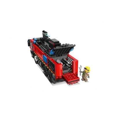 LEGO شاحنة إطفاء مطار ليغو سيتي لعبة بناء للأطفال - مركبة طوارئ تظاهرية للأولاد والبنات، من عمر 7 سنوات فما فوق - سيارة إطفاء لعبة مع 4 شخصيات صغيرة لرجال الإطفاء - فكرة هدية لأعياد الميلاد - 60499