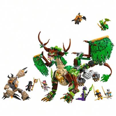 LEGO لعبة بناء ليغو نينجاغو تنين الحياة للأولاد والبنات - لعبة تنين قابل للتحريك وطقم ألعاب للأطفال، من عمر 9 سنوات فما فوق - مع ميكانيكي صغير و8 شخصيات صغيرة للعب التمثيلي - فكرة هدية لأعياد الميلاد - 71859