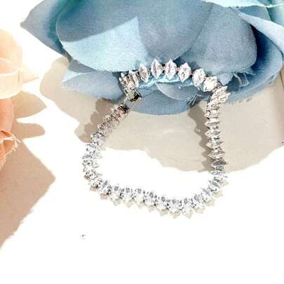 سوار كلاسيكي من الزركونيا المكعبة بسمك 2.5 مم، إكسسوار مجوهرات للنساء
