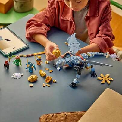 LEGO لعبة بناء تنين نينجا ريو للأولاد والبنات - لعبة تنين نينجا قابل للحركة مجموعة ألعاب للأطفال، من عمر 7 سنوات فما فوق - تشمل 4 شخصيات صغيرة للعب التمثيلي - فكرة هدية لأعياد الميلاد - 71855