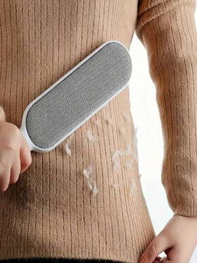 مزيل الشعر الكهربائي ثنائي الوجه متعدد الاستخدامات - مزيل الشعر الكهربائي اليدوي، رمادي-أحمر - مناسب لشعر الحيوانات الأليفة والوبر والسجاد والأثاث والملابس والملاءات والديكور الداخلي