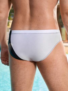 Manfinity Swimmode سروال السباحة المثلث الملون للرجال، مناسب للصيف، سروال السباحة للرجال، بيكيني السباحة للرجال، سروال السباحة الأبيض والأسود للرجال