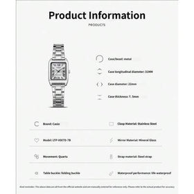 Casio ساعة كاسيو للنساء بتصميم مربع بعقارب الكوارتز LTP-V007D-7B، حالة معدنية رفيعة 7.5 مم، سوار من الفولاذ المقاوم للصدأ، عقارب بأرقام رومانية، مرآة زجاج معدني وإبزيم قابل للطي - ساعة فستان أنيقة عتيقة للاستخدام اليومي/المكتبي