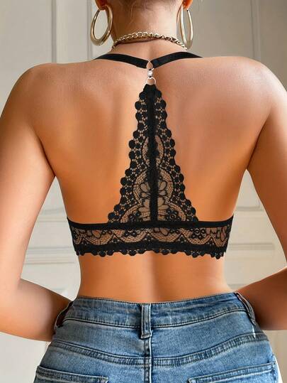 Hersunei حمالة صدر نسائية مزينة بالدانتيل مع إبزيم أمامي، تصميم ظهر على شكل حرف U، يشكل منحنى الظهر، يرفع الصدر، جذاب ومريح، عصري وشامل، مناسب للاستخدام اليومي والمناسبات الخاصة