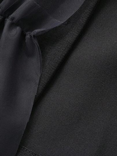 DAZY سترة سوداء بدون أكمام من الشبك والرقعات للفتيات المراهقات