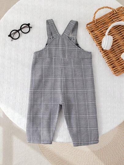 SHEIN بدلة رومبر للأطفال حديثي الولادة من الجنسين بتصميم مربعات، مناسبة لحفلات عيد الميلاد، الحفلات الليلية، الحفلات المسائية، الحفلات الفنية، حفلات الزفاف، احتفالات البدر الكامل، المعمودية وعيد الميلاد الأول، ضيوف الزفاف، حفلات استقبال المولود الجديد، ال