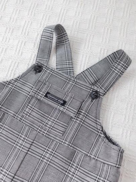 SHEIN بدلة رومبر للأطفال حديثي الولادة من الجنسين بتصميم مربعات، مناسبة لحفلات عيد الميلاد، الحفلات الليلية، الحفلات المسائية، الحفلات الفنية، حفلات الزفاف، احتفالات البدر الكامل، المعمودية وعيد الميلاد الأول، ضيوف الزفاف، حفلات استقبال المولود الجديد، ال
