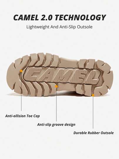CAMEL CROWN بوت رجالية كاجوال، بوت ثلج للخريف/الشتاء ذات كعب سميك دافئ وأعلى مرتفع مع نعل سميك مضاد للانزلاق ومتين