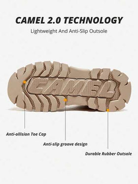 CAMEL CROWN بوت رجالية كاجوال، بوت ثلج للخريف/الشتاء ذات كعب سميك دافئ وأعلى مرتفع مع نعل سميك مضاد للانزلاق ومتين