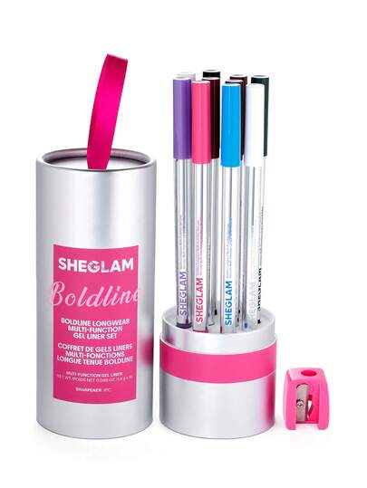 SHEGLAM Boldline طقم محدد عيون جل متعدد الوظائف طويل الأمد محدد كحل علامة تجارية جمال مكياج ميكب مستحضرات تجميل للنساء الفتيات مثالي لفصل الشتاء الربيع مثالي ل- Y2K أزياء أنيقة رمضان هدية حفلة جاهز أفضل لون