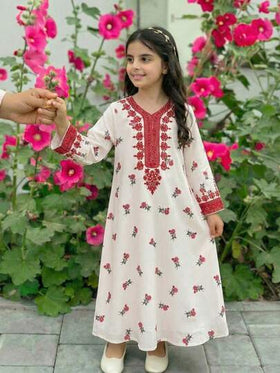 SHEIN رمضان فستان فضفاض بأكمام طويلة وياقة على شكل حرف V مع طباعة زهرية للفتيات المراهقات