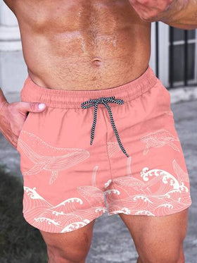 Manfinity Swimmode شورت كاجوال للرجال بجيوب مائلة وخصر بسحاب، مناسب للعطلات والشاطئ
