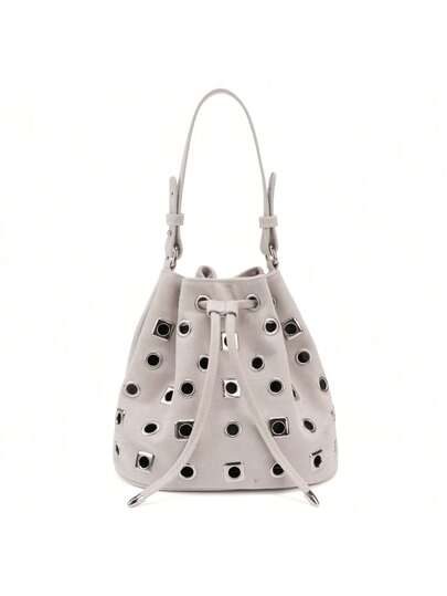 حقيبة نسائية ذات تصميم الدبابيس، حقيبة يد، حقيبة كتف، حقيبة عبر الجسم، حقيبة سهرة، إغلاق مغناطيسي. تصميم دبابيس مربع/دائري، حقيبة إبط بطراز بانك، حزام كتف قابل للفك، مناسبة للمواعدة والتنقل والمدرسة والسفر والتسوق والخروج للتناول.